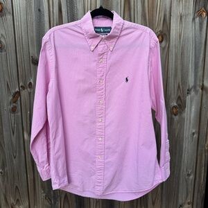 Ralph Lauren Oxford Shirt Mens Large Pink Gingham 16.5
